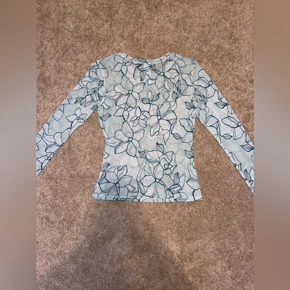 Joy Lab floral mesh top - Picture 3 of 3